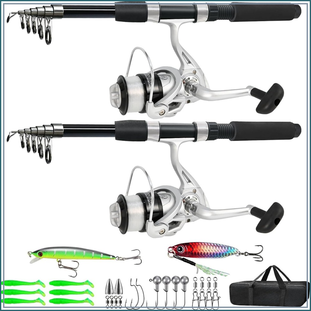 Reel Bag - Fishing Pole Combo 6.9ft 2Pcs Telescopic