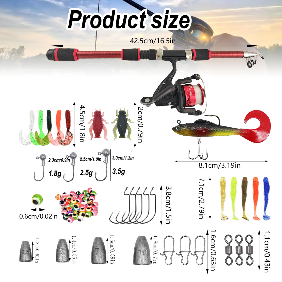 Portable Telescopic Fishing Ro - مراجعة Spincast Reel وسعره