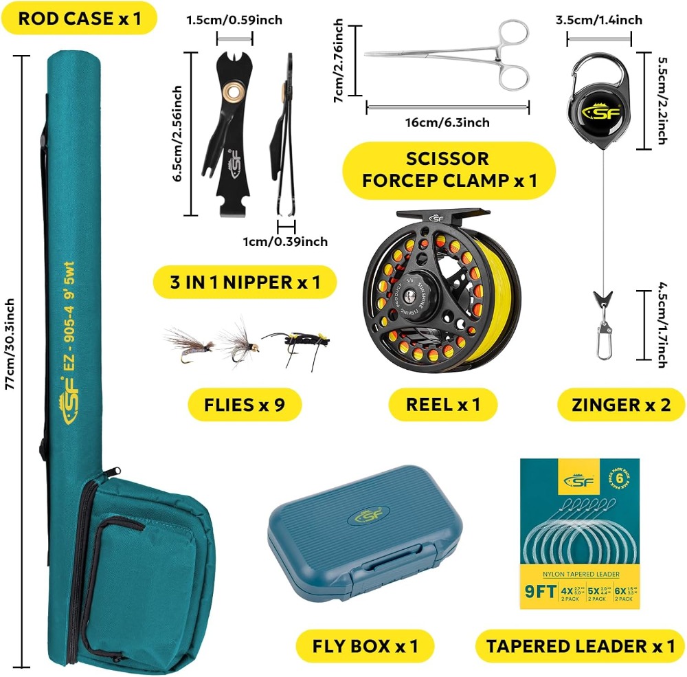 Fly Fishing Rod Combo Starter  - مراجعة Reel Case وسعره