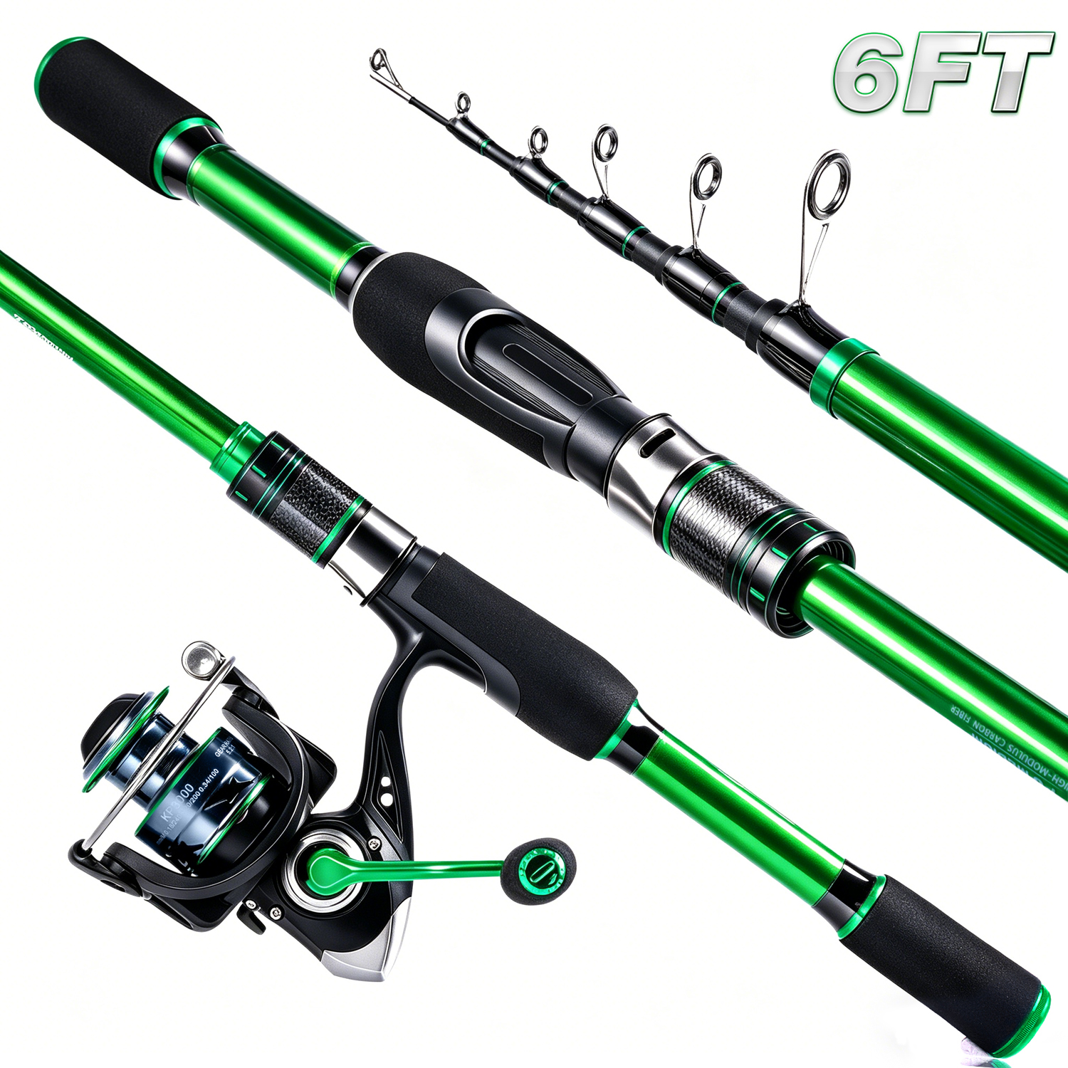 Graphite Telescopic Fishing Ro - مراجعة Reel Bag وسعره