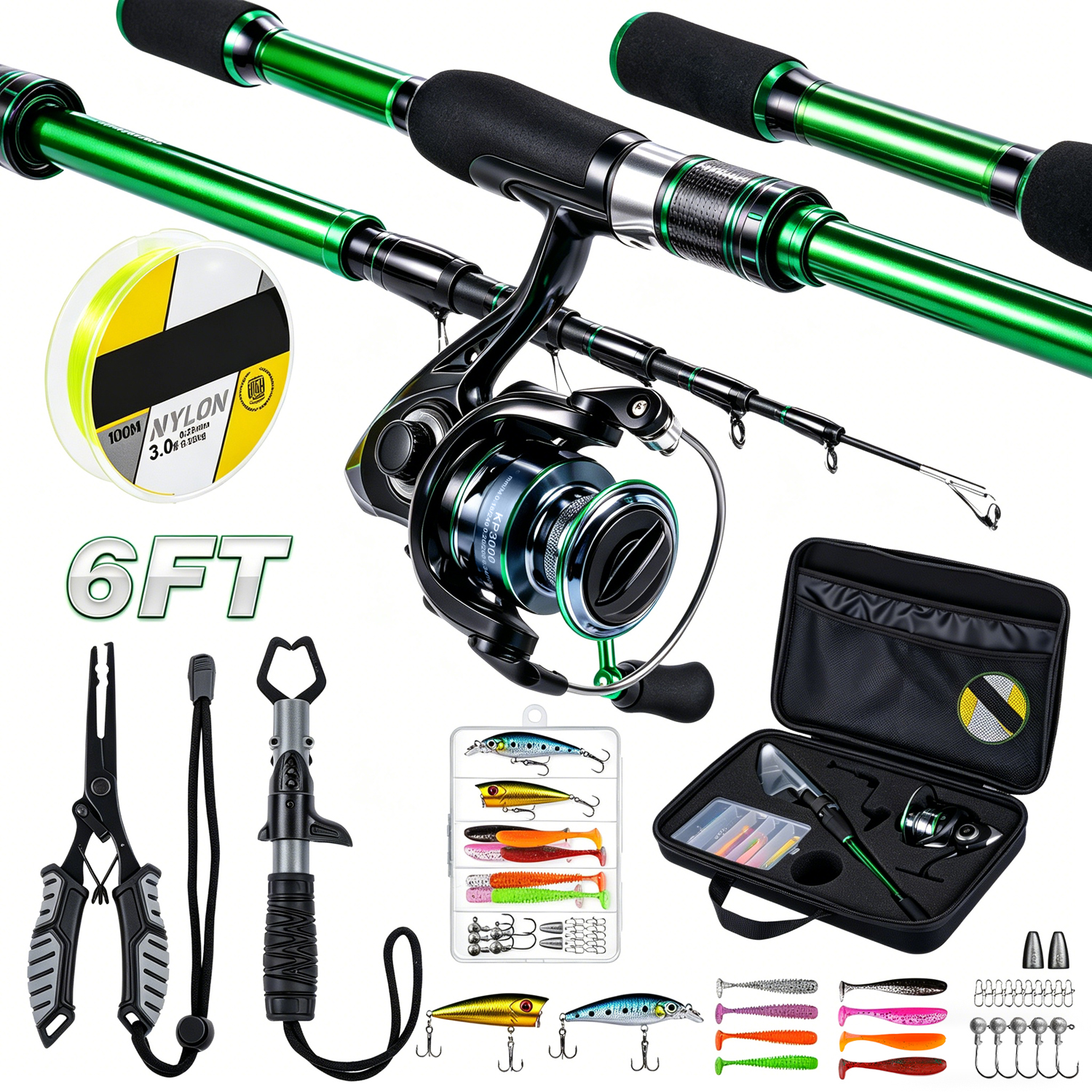 Graphite Telescopic Fishing Ro - مراجعة Reel Bag وسعره