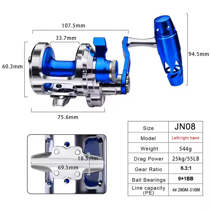 All Metal 9+1BB CNC Fishing Re - مراجعة Trolling Reel وسعره