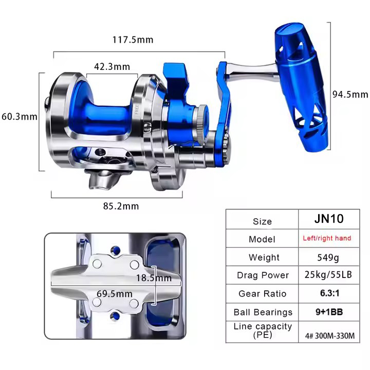 All Metal 9+1BB CNC Fishing Re - مراجعة Trolling Reel وسعره
